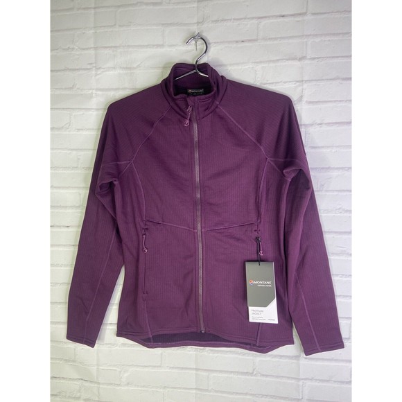 Montane Womens XS Protium Jacket Lightweight Fleece Activewear Pockets Berry NEW